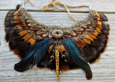 Feather collar necklace horn point sacred adornment
